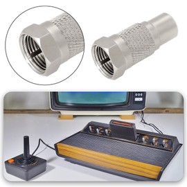 VGOL 4pcs RF TV Coaxial F Plug Female Adapter High-Speed F Type Plug to TV Coax Socket Converter for Classic Gaming Consoles Compatible with Atari 2600
