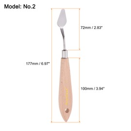 HARFINGTON No.2 Painting Palette Knife Stainless Steel Pointy Spatula Pallet Knife with Beech Wood Handle for Oil Acrylic Paint Canvas Mixing Spreading