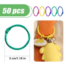50 Pcs Loose Leaf Binder Rings, 30mm/1 Inch Small Book Binder Rings Card Rings Key Rings for Index Cards, Home, School, Office (Multicolor)
