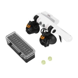 Head Mount Magnifier with LED Light, Hands Free Headband Magnifying Glass Visor Headset with Lens 3X 4X 5X 6X 7X 10X, 21 Combination Magnifier with Replaceable Lens for Inspection