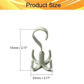 Juvielich 2Pcs Rotating Belt Hanger 360 Degrees Rotatable Organizer with 4 Hooks for Drying Towels Bras Clothes Gloves Plastic Laundry Sock Drying Hanger Nordic Green