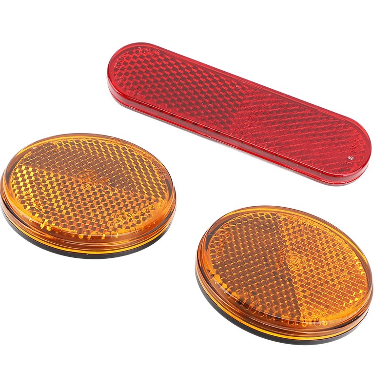 Bicycle Round Reflectors Improved Visibility Universal Fit License Plate Reflector