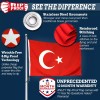 Anley Rip-Proof Double Sided 3-Ply Turkey Flag 3x5 Foot Turkish