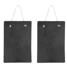 2 Packs Slate Farmouse Hanging Chalkboard Sign,8 x11 Inches - Black Rustic Wall Décor for Kitchen, Wedding, Bathroom, Outdoor Garden, Pantry Signs