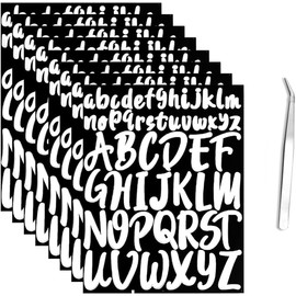 Juego de 8 Pegatinas de Letras de Vinilo,Barras Autoadhesivas,2,5 cm 5 cm Pegatinas Vinilo Letras Para Manualidades al Aire Libre Carteles Carteles Buzones Ventanas y Coche (Blanco)