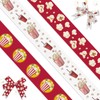 Threetols 3 Rolls 15 Yards Popcorn Ribbons, 3/5" Red White