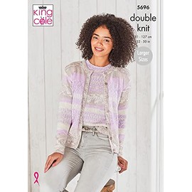 King Cole 5696 Knitting Pattern Womens Cardigan and Sweater in Fjord DK
