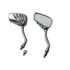 MotorToGo Small 3D Silver Skull Hand Rear Motorcycle Mirrors Compatible