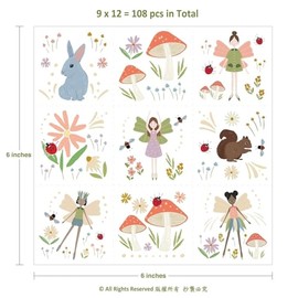 Cheerland 108 Unids Woodland Fairy Tatuajes Temporales Pegatinas Para Niñas Bosque Encantado Fiesta De Cumpleaños Favor Fiesta Decoraciones Niños Jard