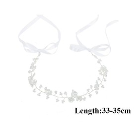 Pearl Bridal Headband Flower Hair Vine Boho Flower Head Band Hair Accessories for Women Party Festival Beach Travel(Silver)