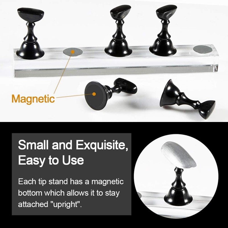 2 Sets Acrylic Nail Art Holder Practice Display Stand with