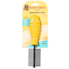 Burt's Bees for Pets Dual Sided Flea Comb with Handle Made from Recycled Plastics Collected from Coastal Communities, 2-in-1 Grooming Tool for Dogs, Dog Comb Removes Fleas & Flea Eggs