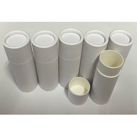 Contenedores de desodorante de cartón vacíos, estilo push-up, relleno superior, reutilizables y biodegradables, 1 oz (15 unidades (paquete de 1), blanco)