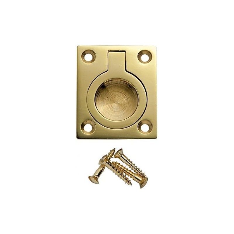 SISI UK Flush Ring Pull Handle 38mm x 50mm Polished