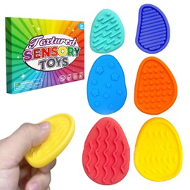 Pack of 6 Fidget Toys, Sensory Stones, Stress Relief, ADHD Toy, Sensory Stones, Emotional Soothing Toy for Children and Adults to Relieve Stress, Anxiety and Autism