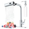AVSIILE Waterfall Kitchen Faucets with Pull Down Sprayer & Soap