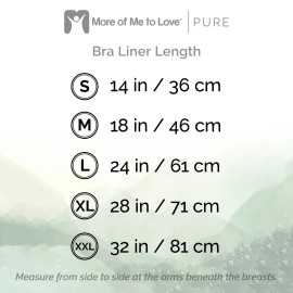 More of Me to Love Organic Cotton & Bamboo Bra Liner 4-Pack (White, Pink, Gray, Beige) - Stay Dry - Large 24 in / 61 cm
