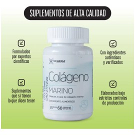 Colgeno Marino  Alta biodisponibilidad  60 Cpsulas de 500 mg  Ayuda al crecimiento del cabello  Firmeza y elasticidad de la piel  Fortalece cabello y 
