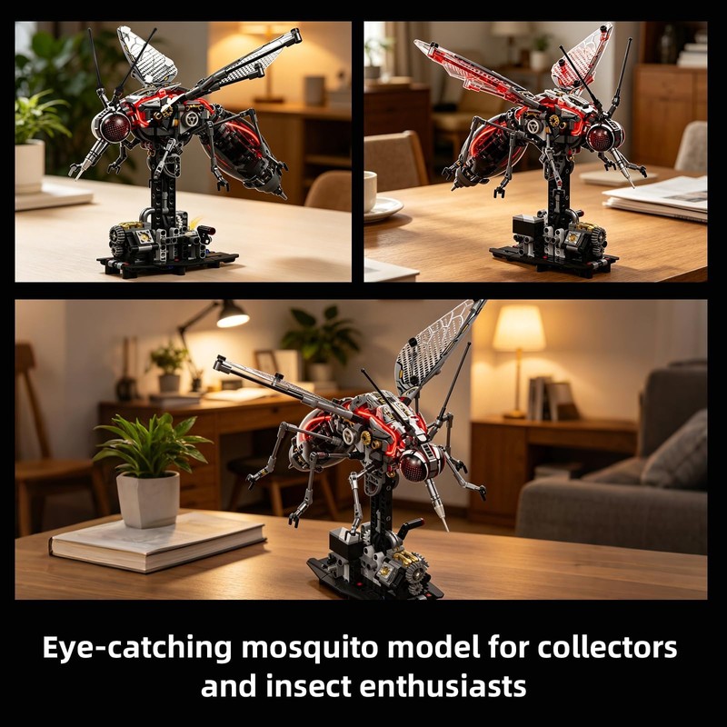 Mechanical Mosquito Building Set Lighted Insects Bug Animals Toy for