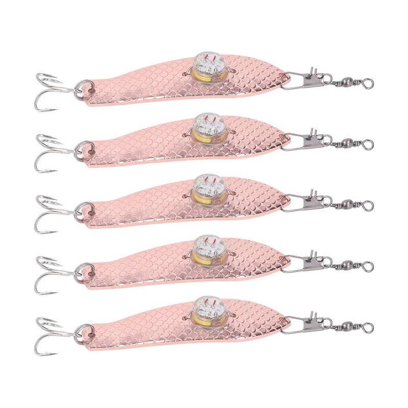 5PCS LED Fishing Lure Light Rustproof Stainless Steel LED Lighted