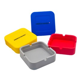 Merch Haven 4pc Silicone Ashtray Indoor - square Silicone Ashtrays, Ashtrays for Patio Small Ashtray Cute Rubber Indoor Ash Tray Outdoors - Home Ashtrays Outdoors(4pc)