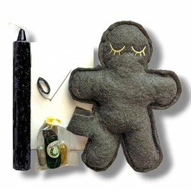 Protection & Jinx Removing Black Poppet/Voodoo Doll Kit for Prayer and Spellcasting