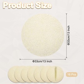 QUARKZMAN 16 Stück Stern Gold Einweg-Rundplatzdeckchen, 33cm/13 Metallische Glitzerfolie Dünne Netz-Tischsets Folien-Tischdeckchen Dekoration für Partys Hochzeiten Weihnachten Erntedankfest