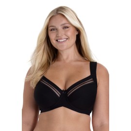 Miss Mary of Sweden Essence Cotton Underwired Bra with Lace Details Black