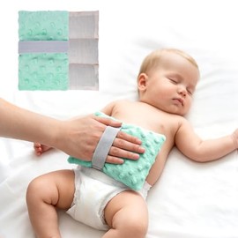 Almohadilla térmica de gases y cólicos para bebés, calentador de barriga de linaza para microondas con funda extraíble lavable, alivio natural del vie