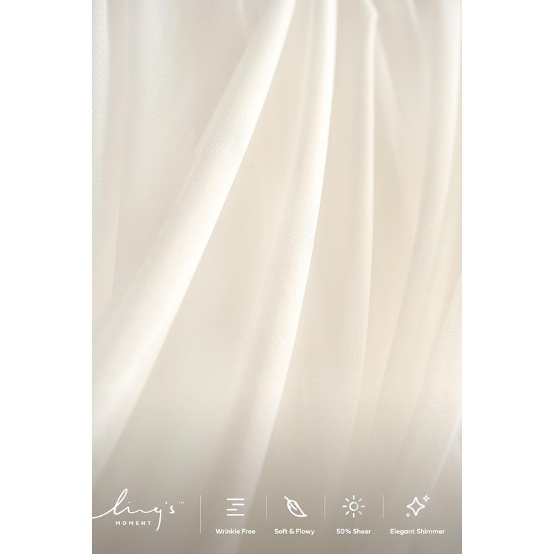 Ling's moment Wedding Arch Draping Fabric 2 Panels 32Ft x