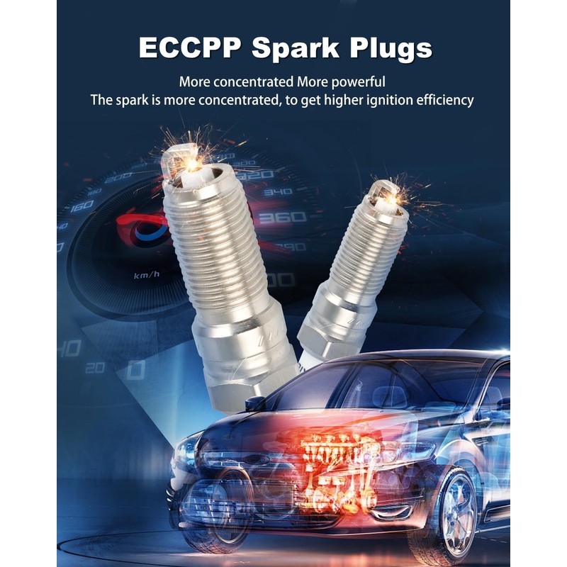 ECCPP 8 PCS Platinum Iridium Spark Plugs for Ford for