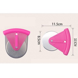 Pink Stainless Steel Pizza Cutter with Protective Cover Non-Stick Pizza Slicer Cutter Wheel for Kitchen, Bakery, Restaurant