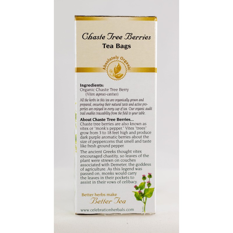 Celebration Herbals Organic Chaste Tree Berries Tea, 24 Bags