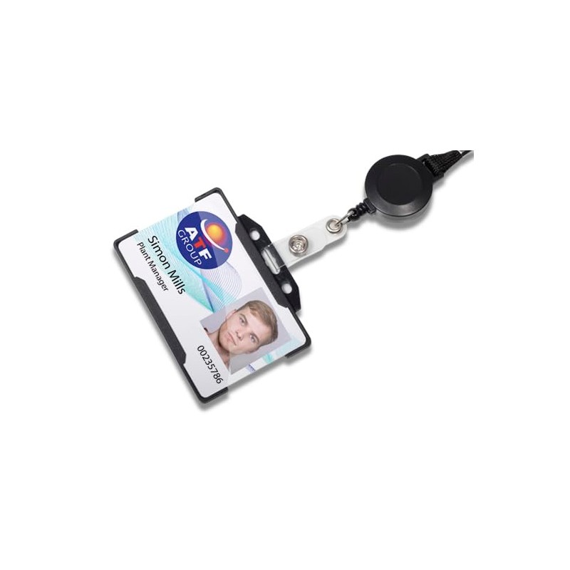 Customcard ltd® Black Lanyard Retractable Lanyard Pull Badge Reel