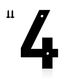 Ya_chtttwo Metal House Numbers,3" Black Metal Modern Door Garden Mailbox Apartments Outside Farm Decorative Letters House Numbers with Nail Kit Visibility Signage(Black-4)