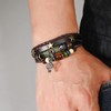 Pulsera Notas Musicales Joyeria de Cuero Boho Música Brazalete Hecho