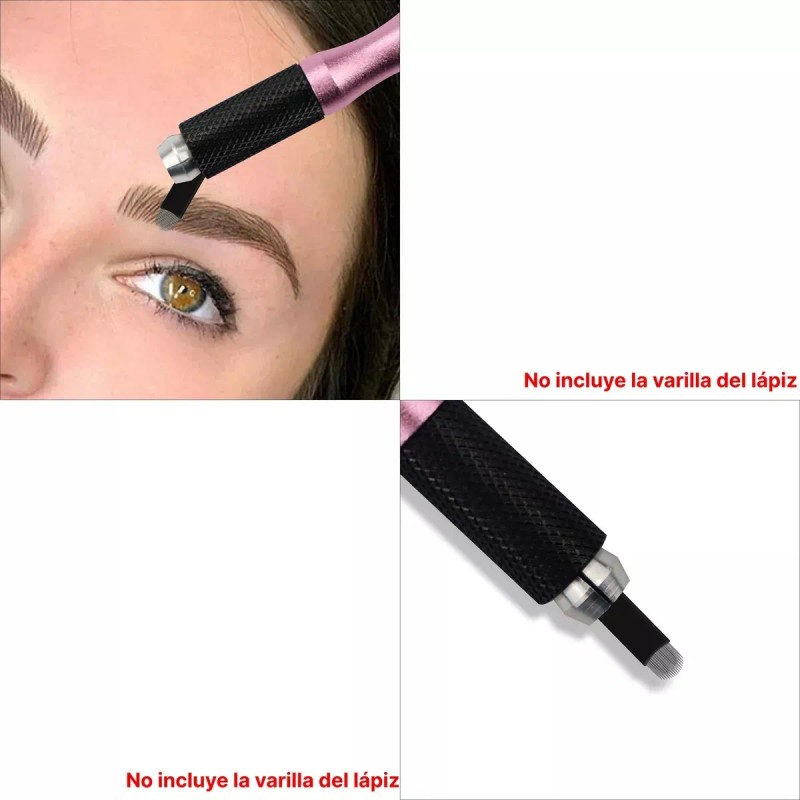 100 Navajas Microblading Nano Pin Y Lengua De Gato Agujas