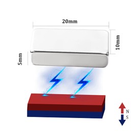 6 Magnets Super Strong Square Neodymium Magnet Cuboid Strong Magnet 20x10x5mm Small Rectangle Magnets, Bar Magnets for Refrigerator, Office, Whiteboard, DIY Tools, Crafts