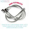 Yossee Duschschlauch 2 Meter PVC Glatter Brauseschlauch mit verdrehsicheren Messinganschlüssen,