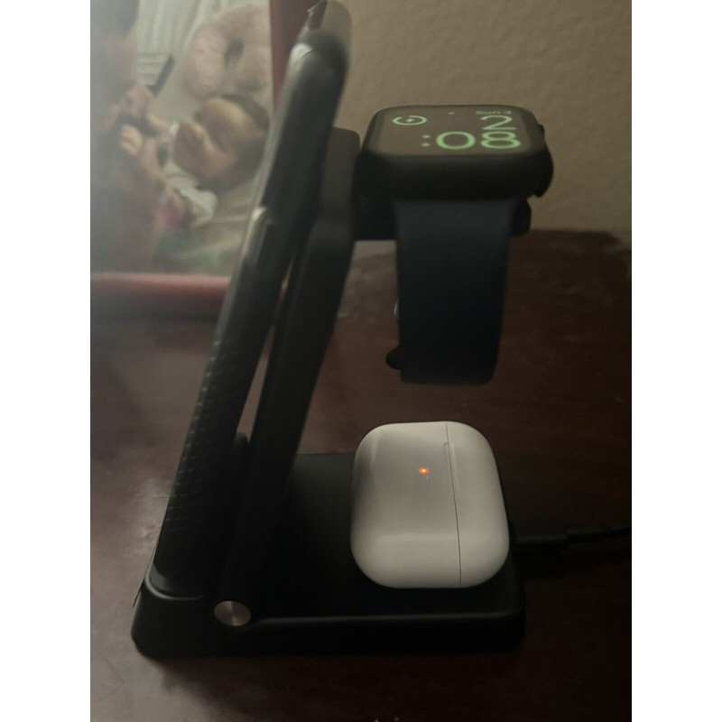A60 4 in 1 Foldable Wireless Charging Station with Alarm