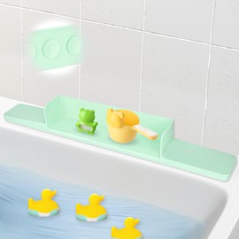 Splash Guard for Bathtub, Silicone Bathtub Splash Guard for Kids, Bath Play Toy Time Shield Holder Storage No Mess for Kids Toddlers Baby, 7 Suction Cups Attach to Bath Tub Ledge (Blue)
