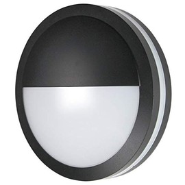 Solus 169FMF-LR22W-BK 12" LED Lunar Light Fixture with Eyelid,Vapor/Water Proof, 23W, 2000lm, 3000K, IP65 Rated, Energy Star, ETL Listed, Flush Mount Indoor/Outdoor Ceiling & Wall Use, Black