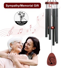 Cardinal Memorial Wind Chimes Outside - Sympathy Wind Chimes Gift for Loss of Loved One Father Mother Husband, Windchimes in Memory Mom Dad Condolence Remembrance Funeral (VT-665)
