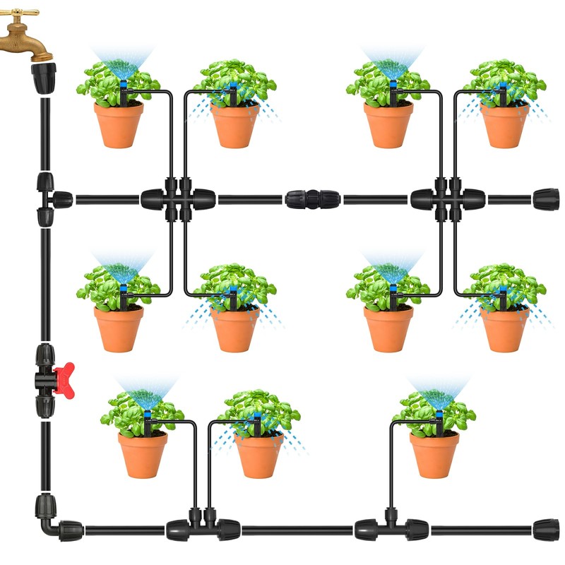 Bonviee 6 Packs 1/2” Drip Irrigation Shut Off Valve, in-Line