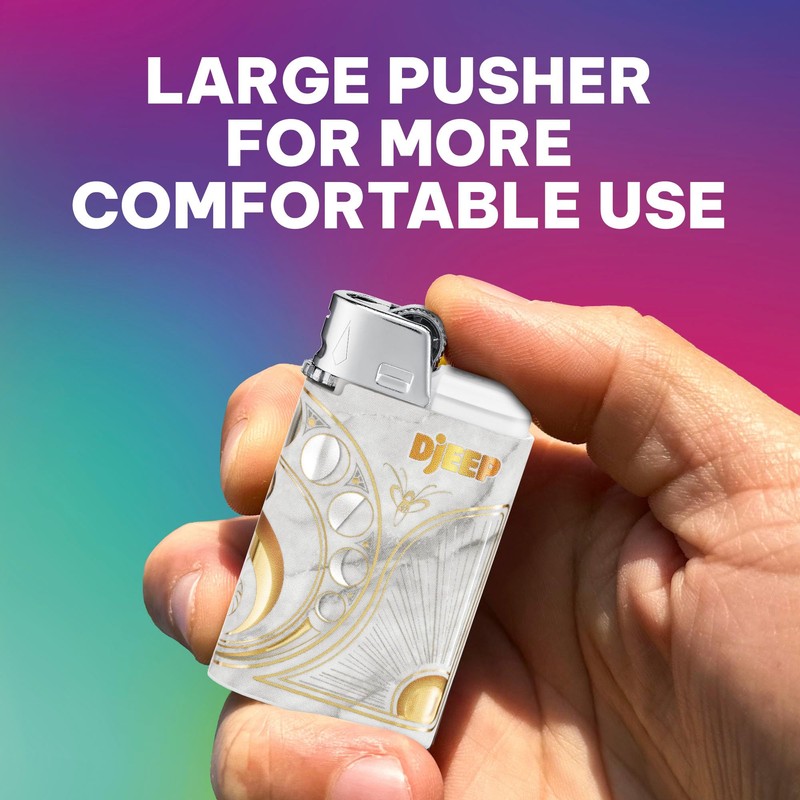 DJEEP Bold Collection, High-Quality Unique Lighters, Fancy Metallic Designs, 4-Pack