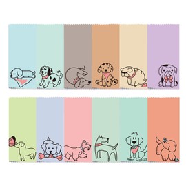 FREEBLOSS 24pcs Puppy Glasses Cleaning Cloth Microfiber Cleaning Cloth for Glasses Eyeglasses Thick Cleaning Cloths Soft Reusable Glasses Wipes Camera Lens Phone Screen Glasses 6.3x6.3‘’