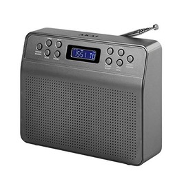 Akai A60013G Portable DAB Radio Alarm Clock with LCD Screen - Space Grey