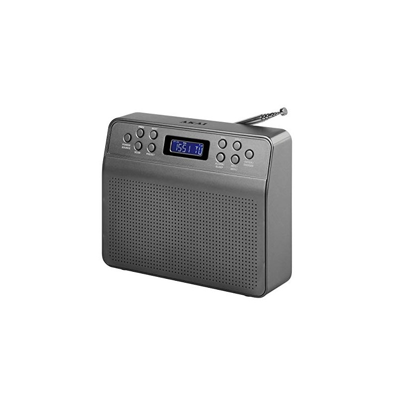 Akai A60013G Portable DAB Radio Alarm Clock with LCD Screen
