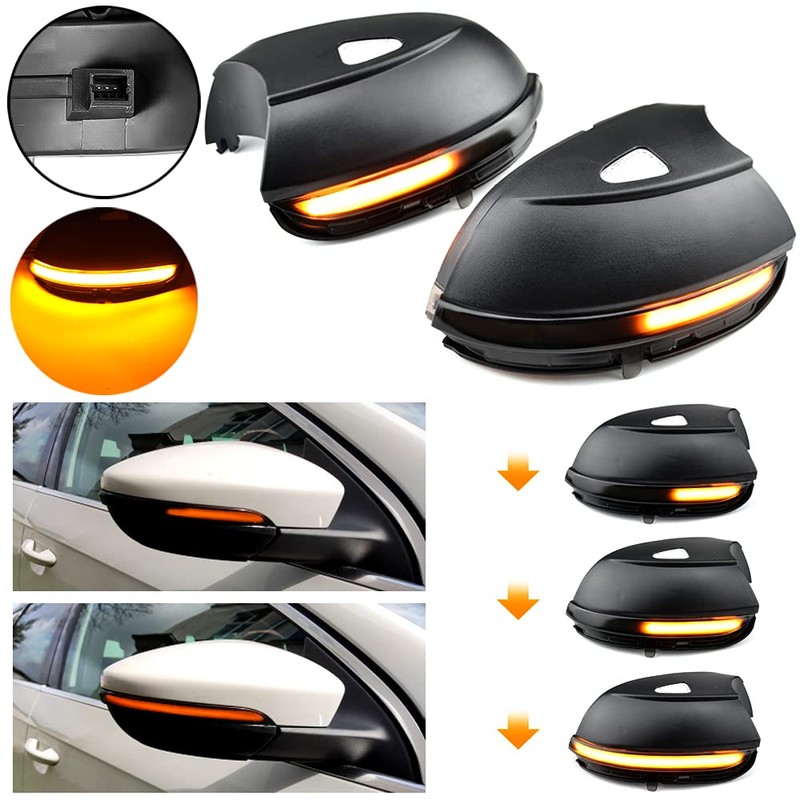 QKLsudua 2pcs Dynamic Sequential Blink Compatible with VW Pas-sat CC