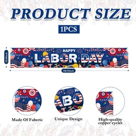 EUOYUFO Large Happy Labor Day Yard Sign Banner 9.8 x 2 Ft Labor Day Outdoor Banner Photo Booth Props for Remember and Honor Laborer Party Decorations